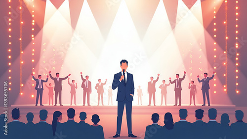 Explore flat dynamic event imagery showcasing national anthem performances, refined stage lighting, and stirring renditions that evoke unity.