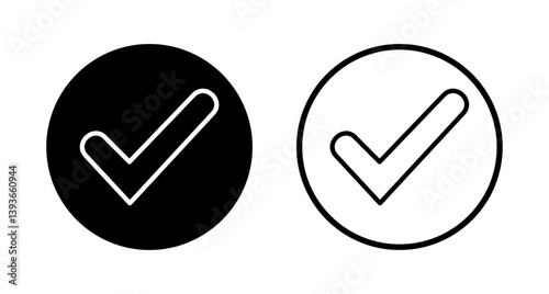 Check mark icon logo design. Tick mark sign and symbol