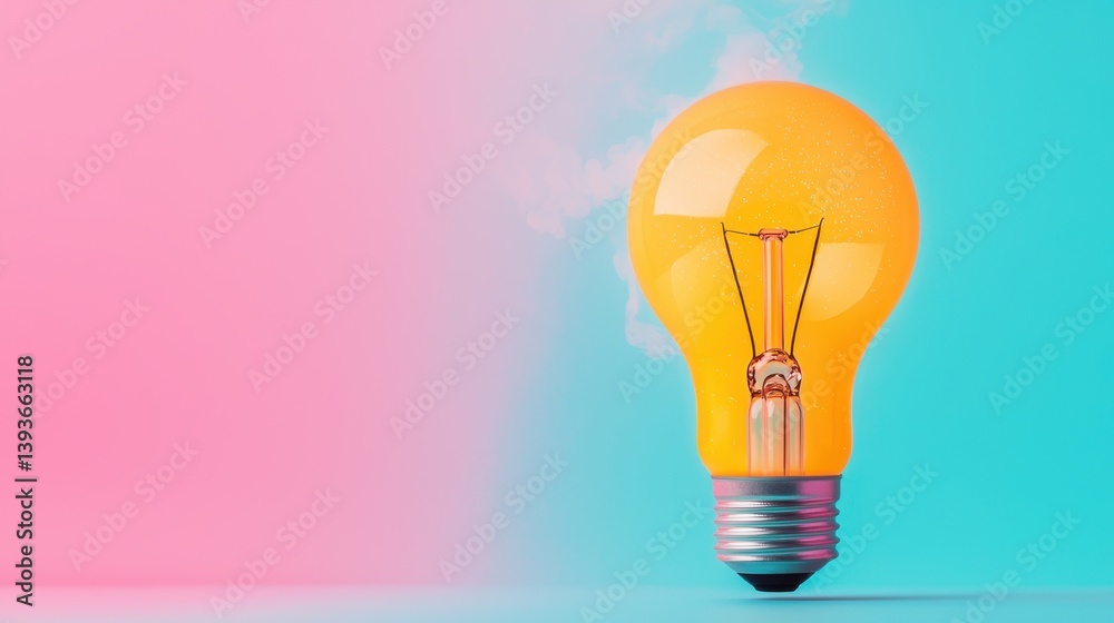 A vibrant illuminated light bulb set against a colorful pink and blue background representing creativity problem solving and the spark of a new idea or innovative solution A vibrant illuminated light bulb set against a colorful pink and blue background representing creativity problem solving and the spark of a new idea or innovative solution