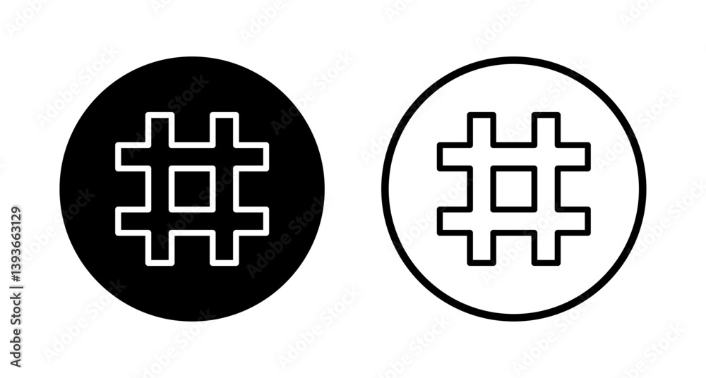 Fototapeta premium Hashtag icon logo design. hashtag sign and symbol