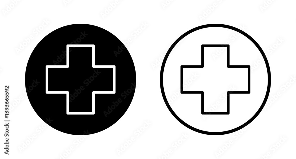 Fototapeta premium Plus icon logo design. Add plus sign and symbol