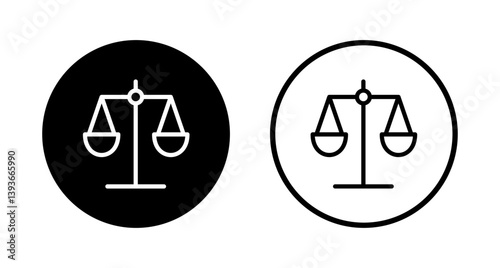 Scales icon logo design. Law scale icon. Justice sign and symbol