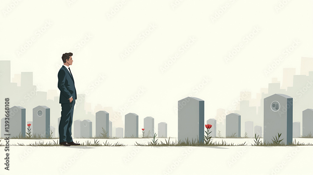 Explore a flat serene reflective scene honoring soldiers' graves, showcasing refined details of arranged headstones and solemn visitors in a dignified, respectful vector illustration. Explore a flat serene reflective scene honoring soldiers' graves, showcasing refined details of arranged headstones and solemn visitors in a dignified, respectful vector illustration.