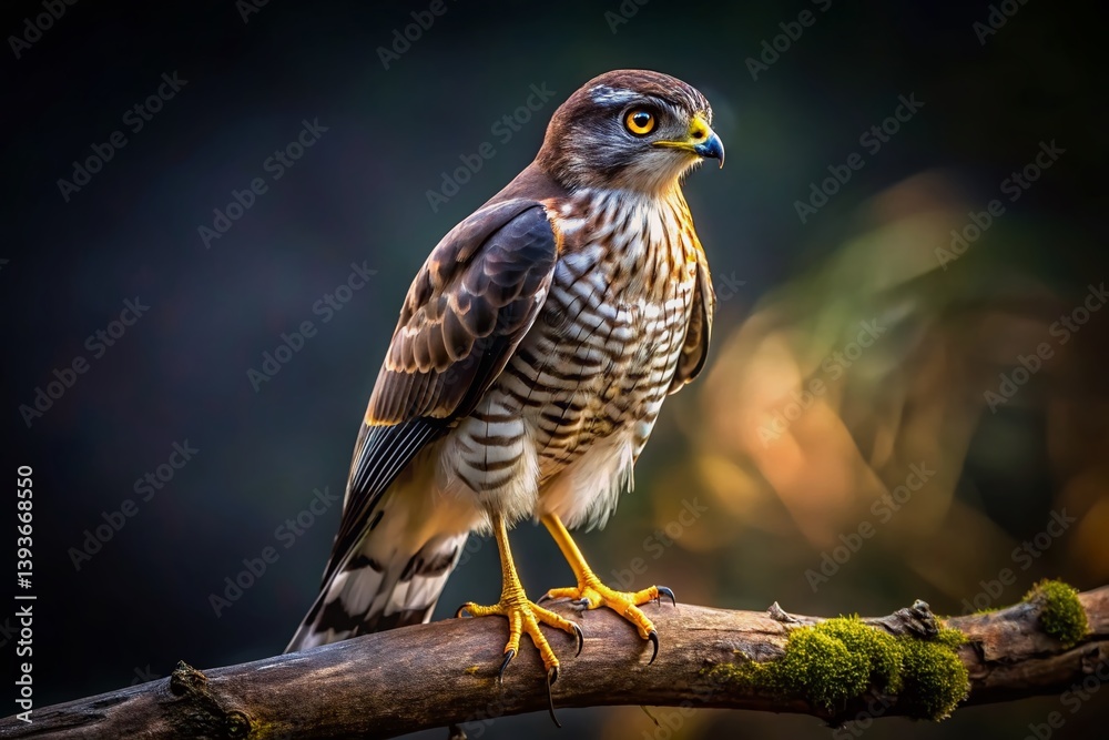 Closeup Silhouette of a Juvenile Sparrowhawk Intriguing Head Scratching Moment in Natures Embrace