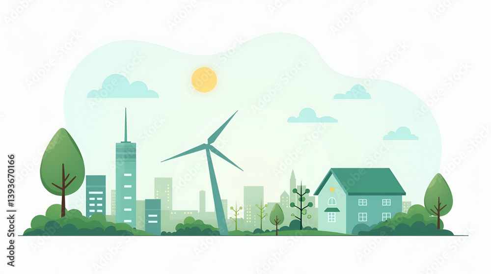 Obraz premium Innovative Financial Solutions: Sustainable Lending Platforms with Minimalist Design and Ecological Awareness - A Flat Polished Layout for Smart Business Messaging