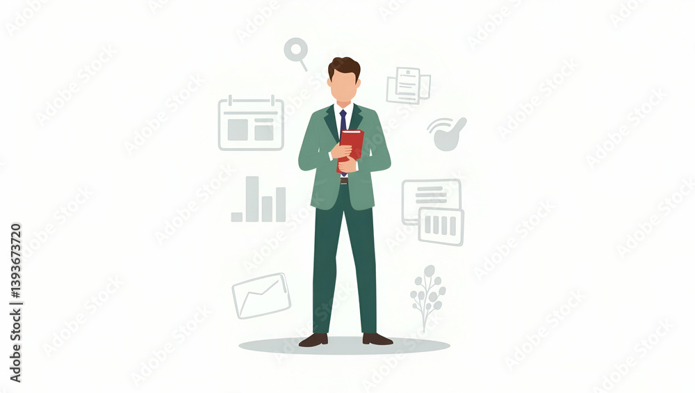 Fototapeta premium Explore Low Impact Investing Strategies: Minimize Environmental Footprints & Optimize Sustainable Returns with Ethical Asset Allocation in Cute Vector Style