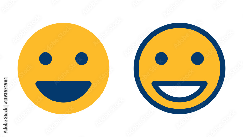 Fototapeta premium Smile icon vector isolated on white background. Smile vector icon. Emoticon Icon vector. Emoji