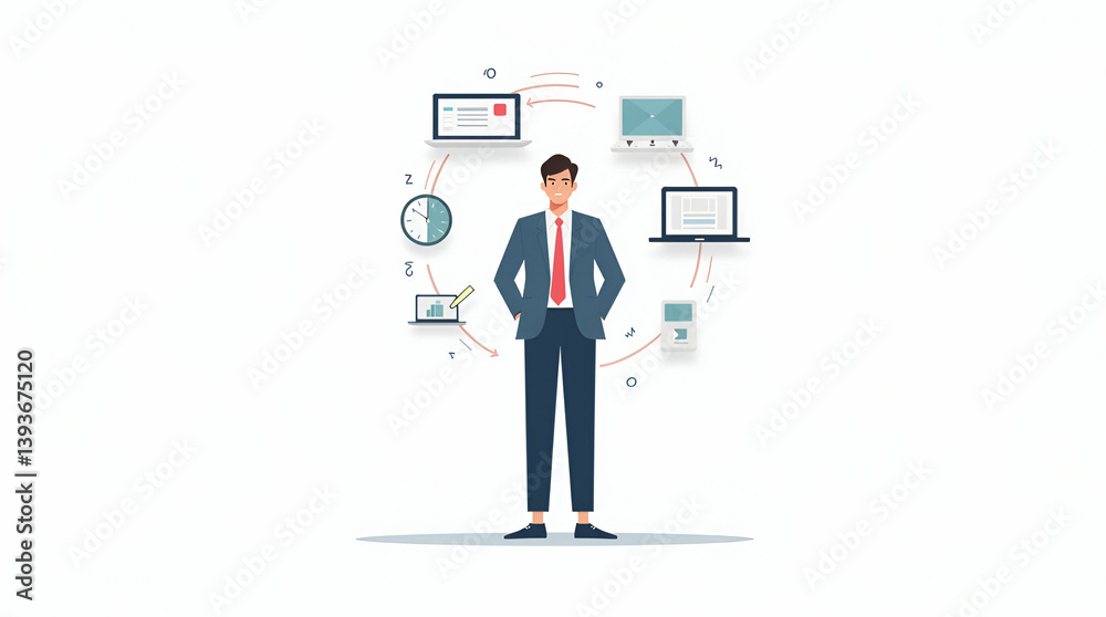 Flat Refined Visual Concept: Emphasizing Human-AI Collaboration with Cute Vector Illustrations for Innovative Business Synergy and Creative Integration in Digital Interfaces Flat Refined Visual Concept: Emphasizing Human-AI Collaboration with Cute Vector Illustrations for Innovative Business Synergy and Creative Integration in Digital Interfaces