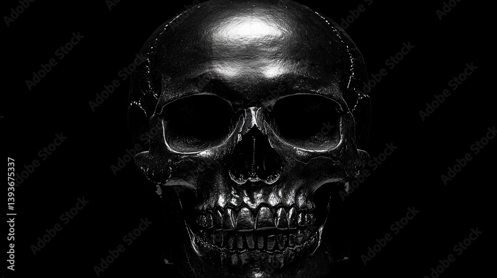 Dark and Brooding Skull: A Monochromatic Exploration of Mortality and the Mysterious Dark and Brooding Skull: A Monochromatic Exploration of Mortality and the Mysterious
