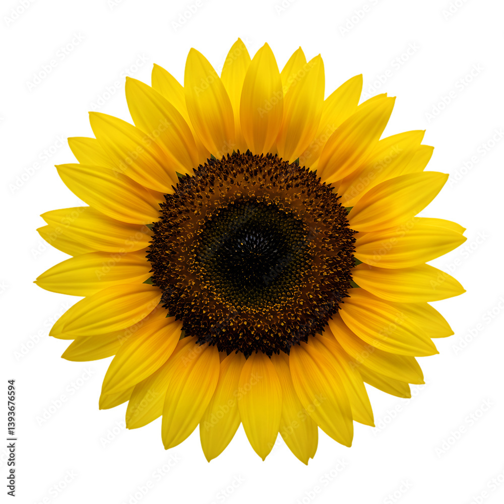 Fototapeta premium Bright sunflower on white