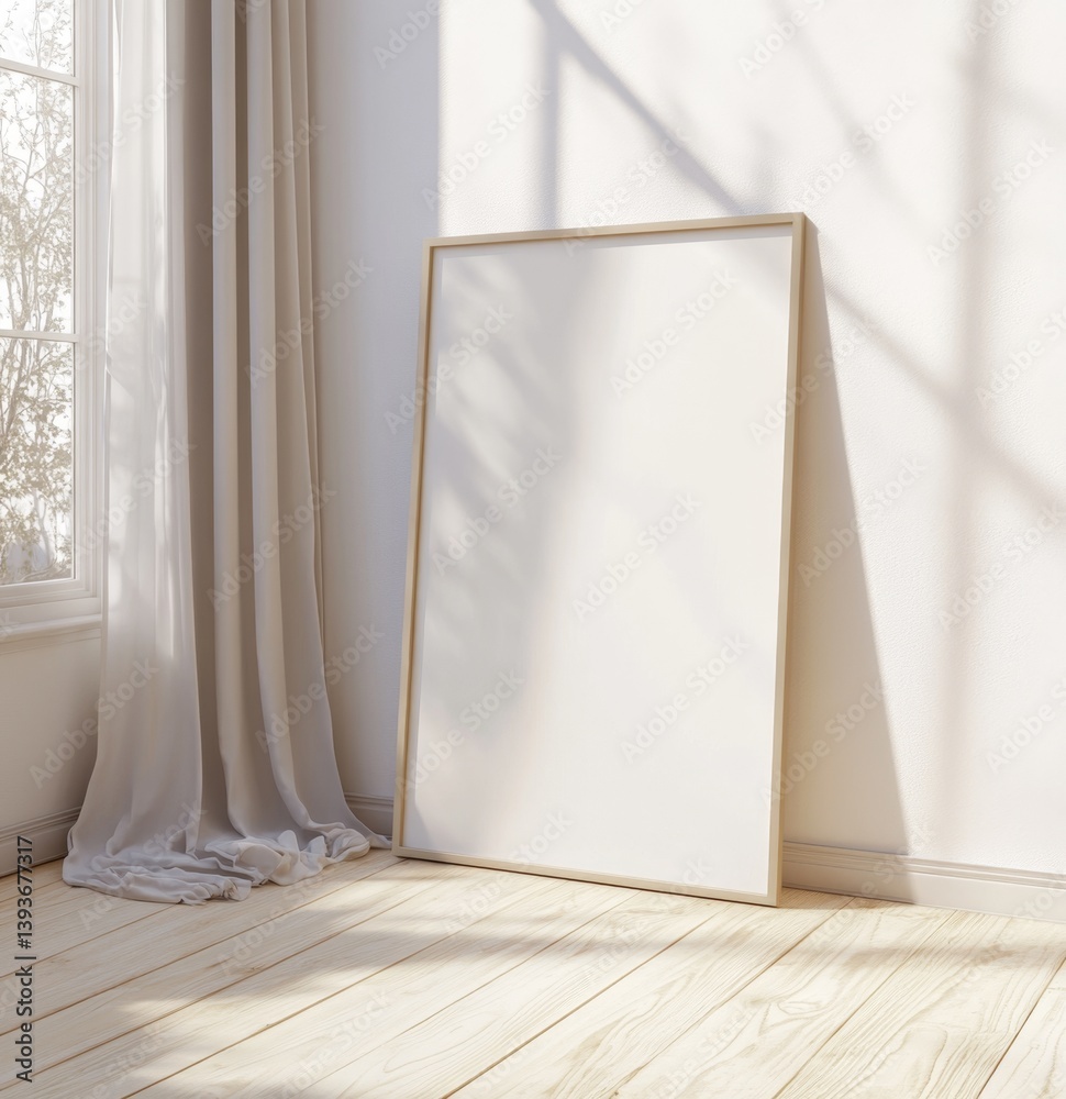 Empty frame in a bright room Empty frame in a bright room