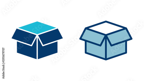 Box icon vector isolated on white background. Cardboard box, packaging open. Box vector icon