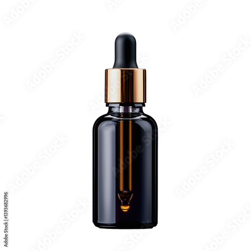Obraz na płótnie Black dropper bottle with golden cap w salonie