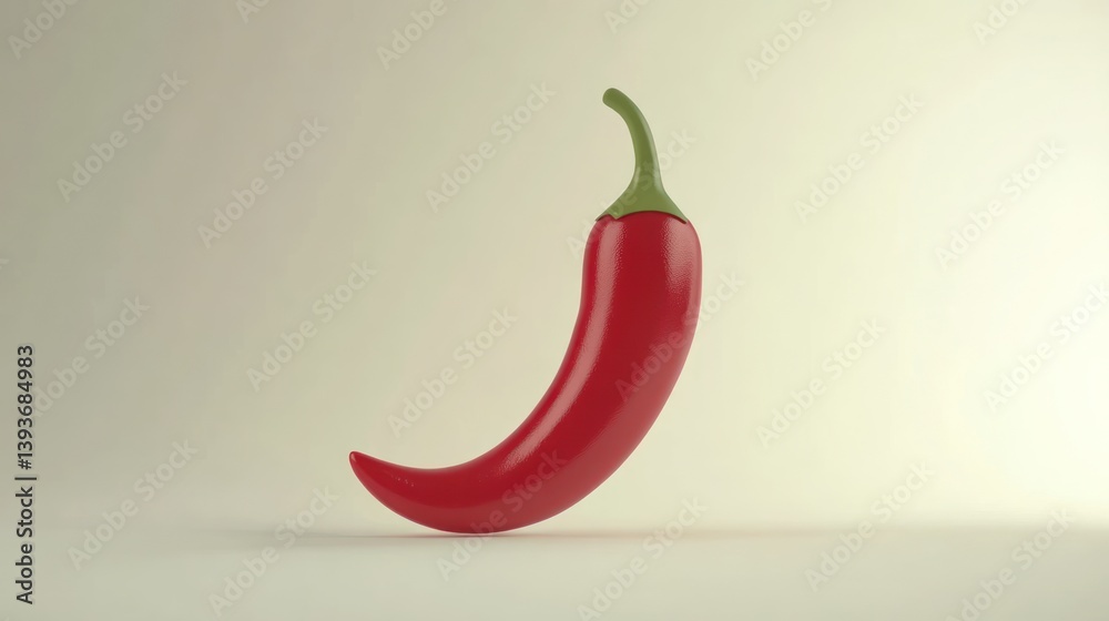 Red chili pepper, simple 3D model Red chili pepper, simple 3D model
