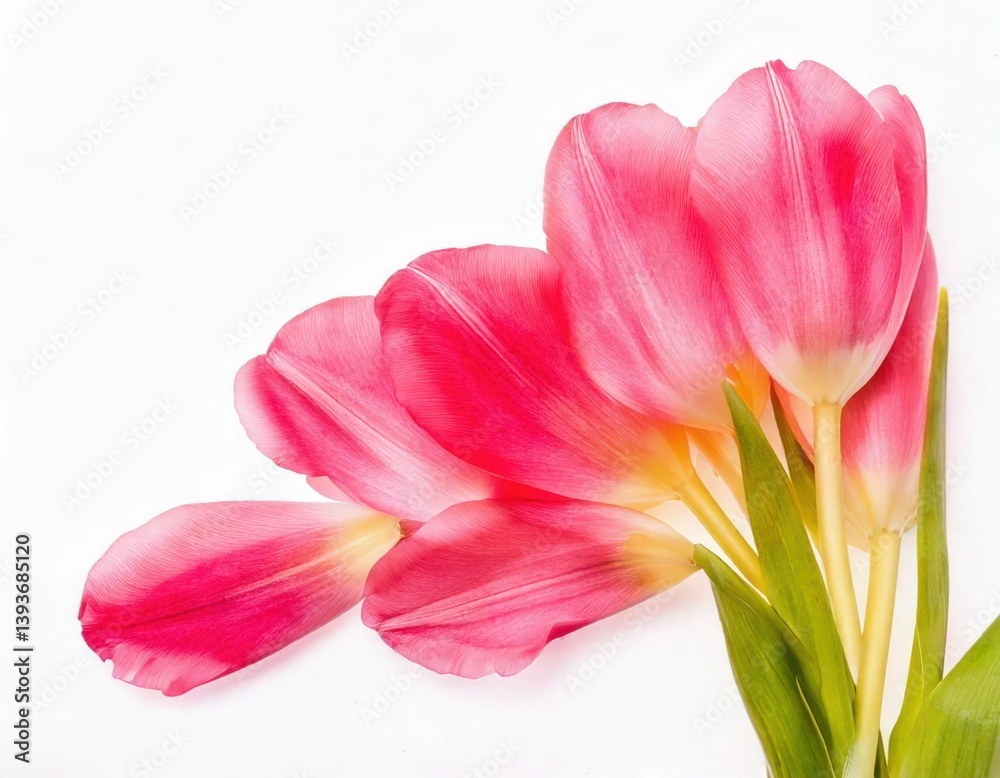Naklejka premium captivating display of pink tulips with delicate petals. The arrangement exudes elegance and beauty with its vibrant colors
