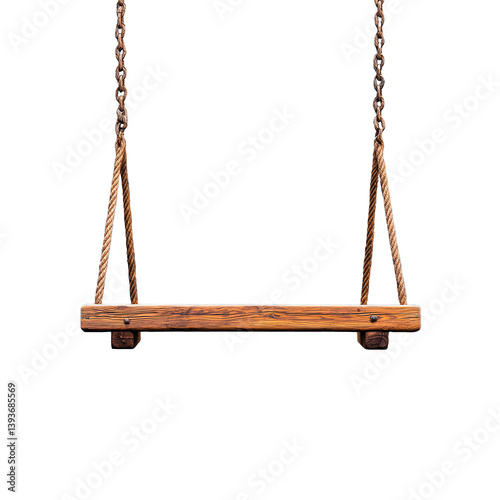 Obraz na płótnie Wooden swing with ropes on display w salonie