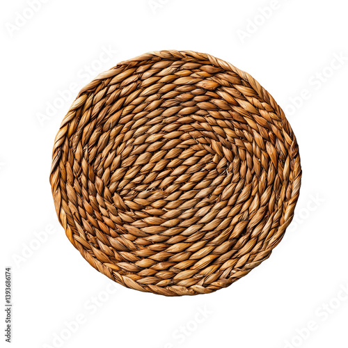 Obraz na płótnie Round woven mat made of natural fibers w salonie