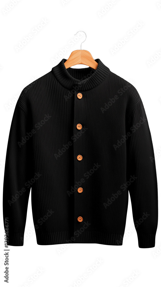 Black cardigan with wooden buttons