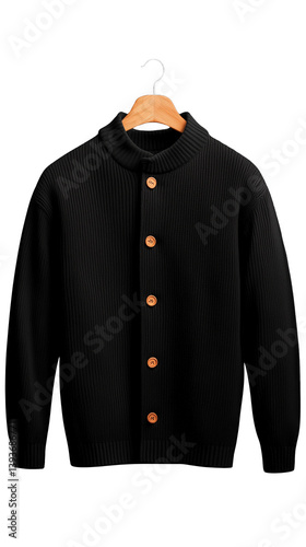 Obraz na płótnie Black cardigan with wooden buttons w salonie
