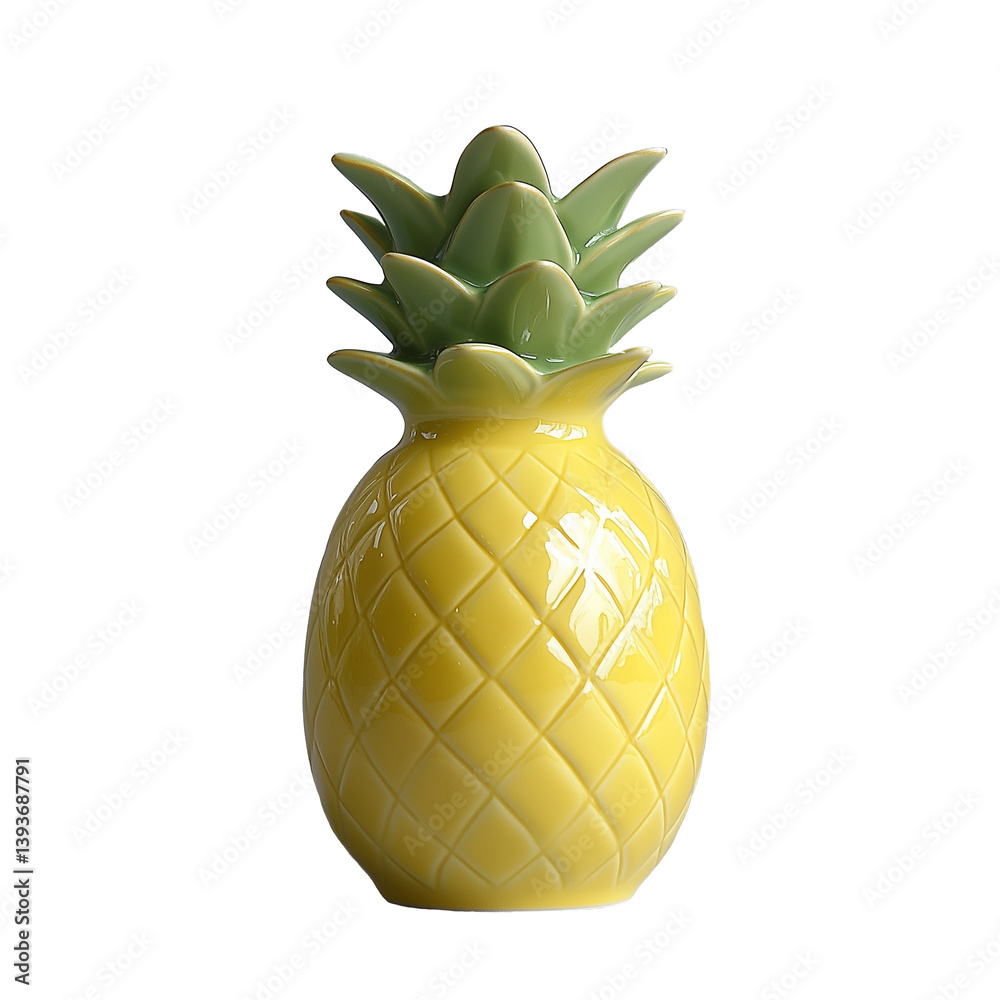 Yellow ceramic pineapple decoration