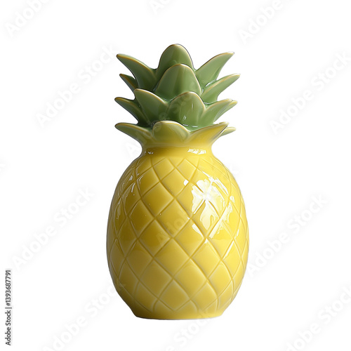 Yellow ceramic pineapple decoration