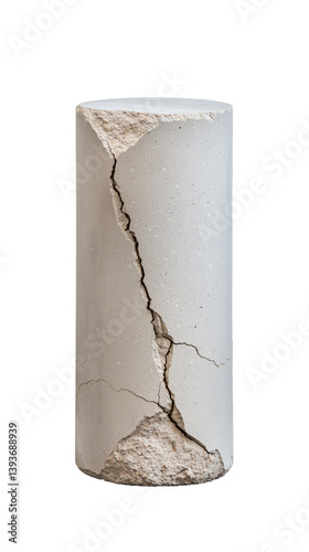 Obraz na płótnie Cracked white pillar sculpture w salonie