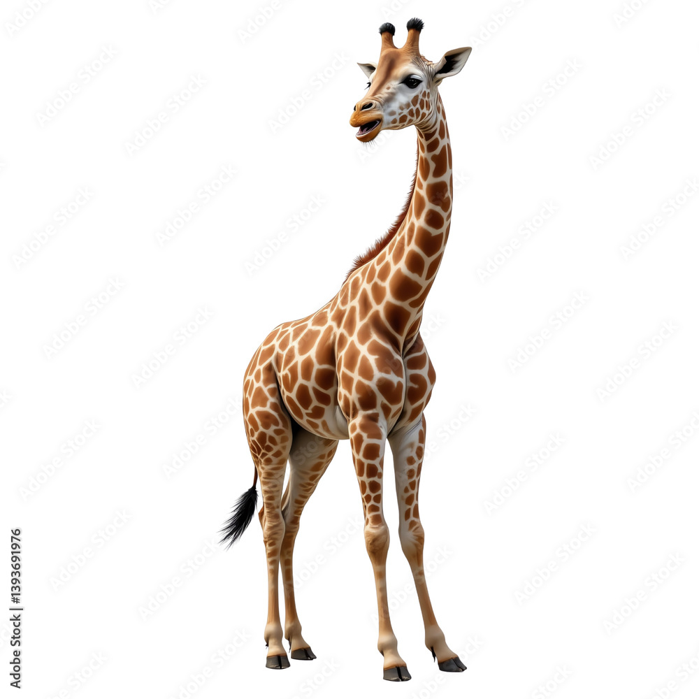 Naklejka premium Giraffe, white isolate background