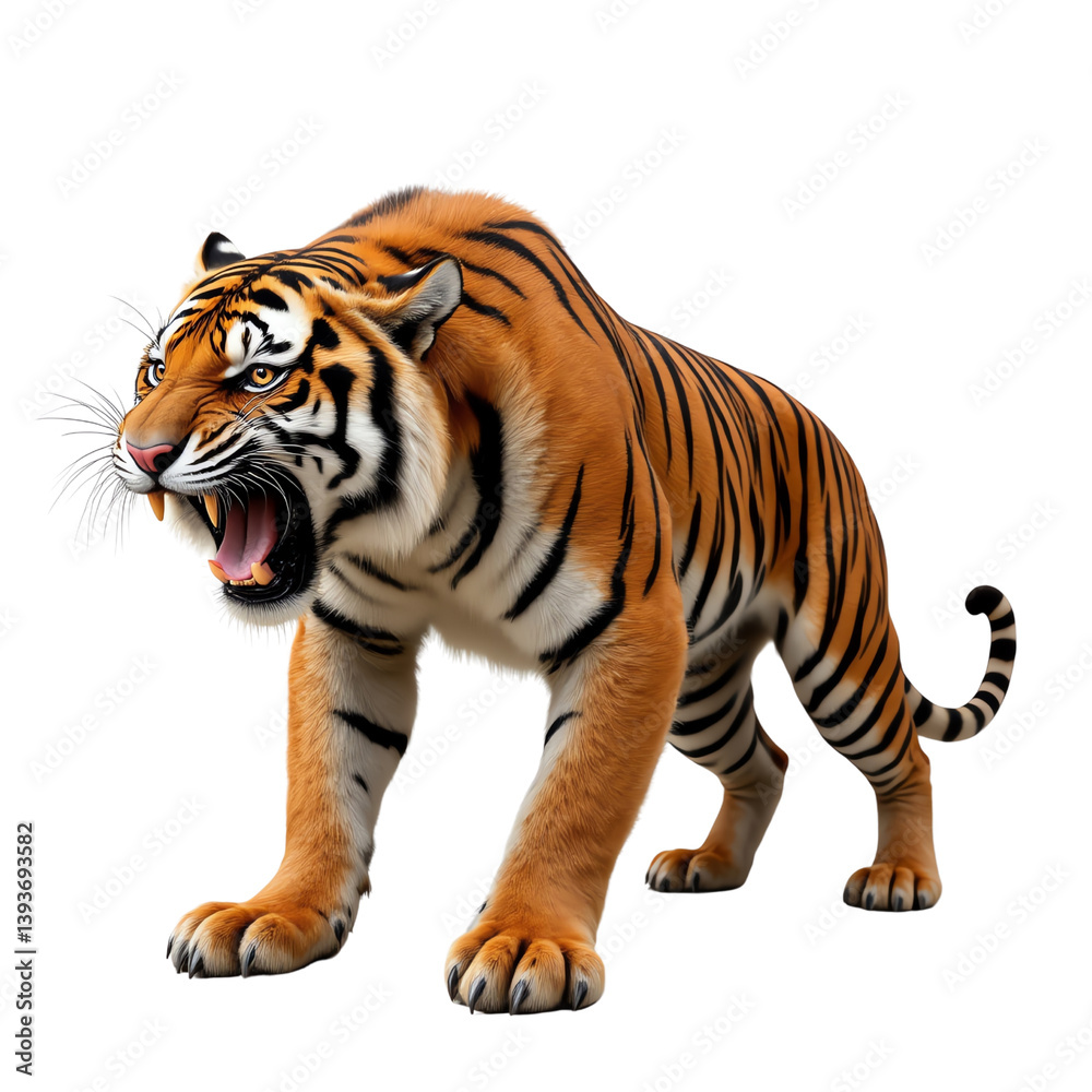 Obraz premium Tiger, white isolate background