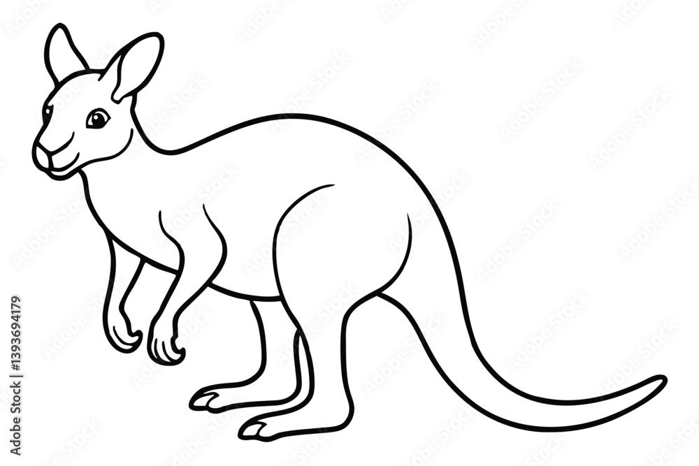 Kangaroo outline vector illustration and ready for print. Kangaroo outline vector illustration and ready for print.