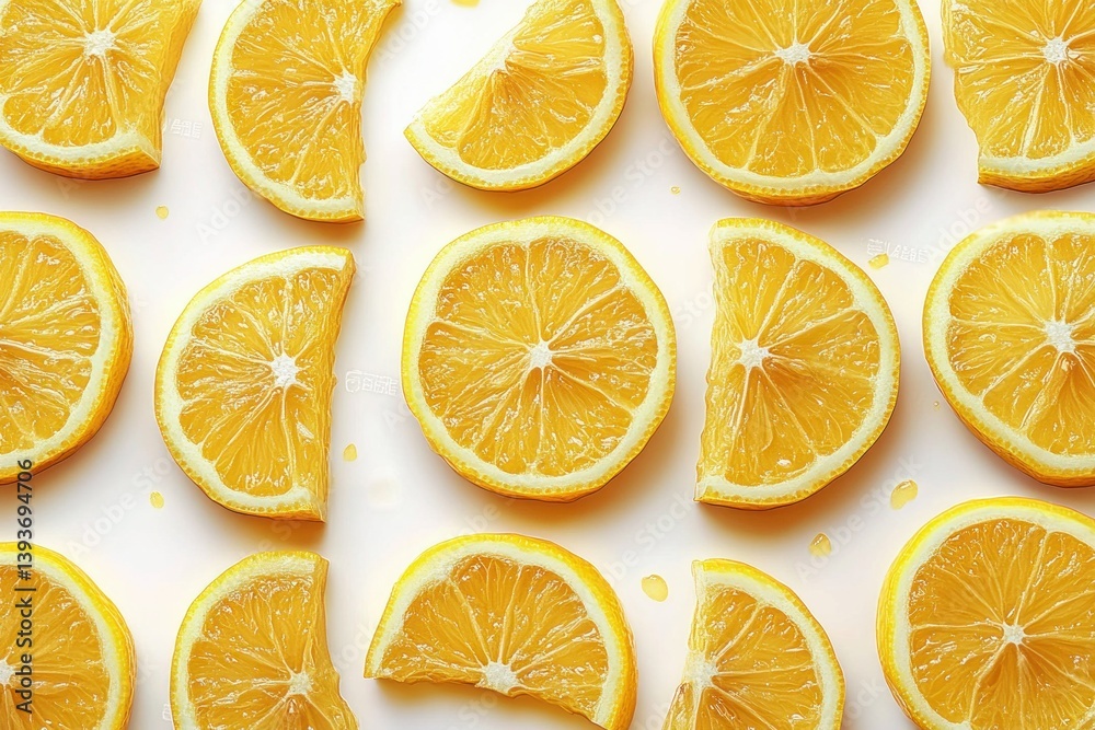 Obraz premium Vibrant Lemon Slices Seamless Pattern Fresh Fruit Design