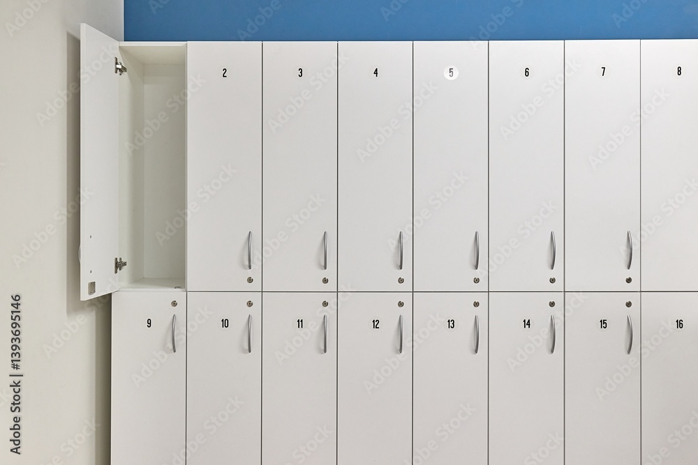 Locker room lockers in a gym