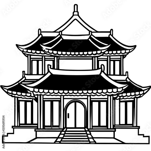 japanese temple vector illustration