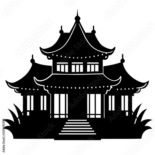 japanese temple vector illustration