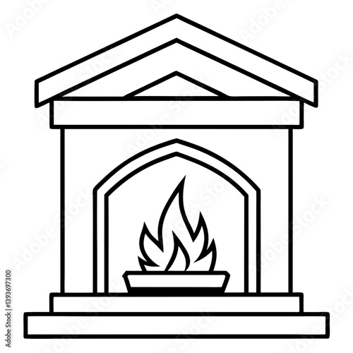 vector illustration of fireplace