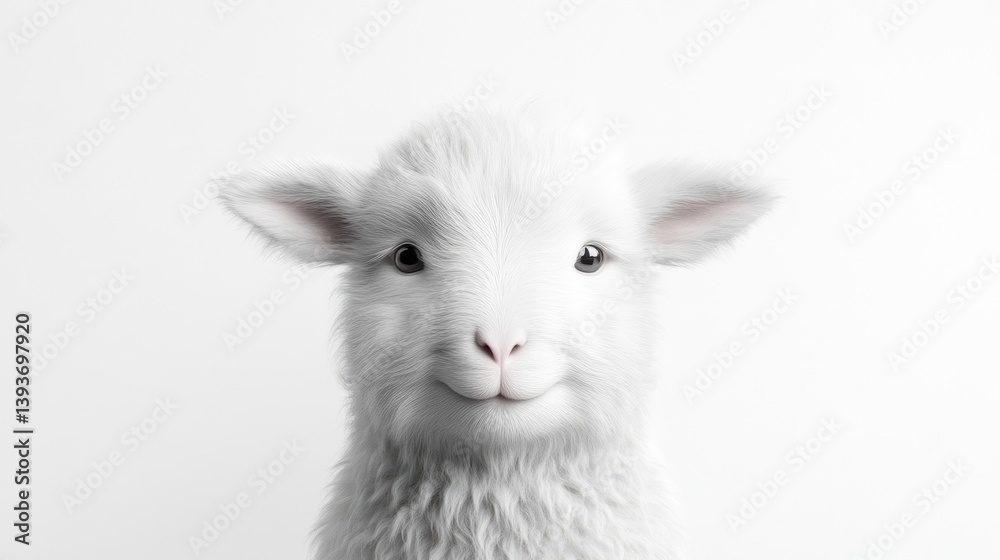 Obraz premium A charming, white lamb portrait
