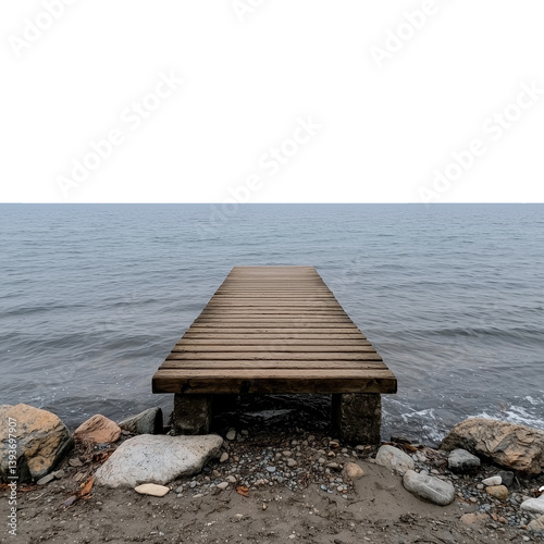 Obraz na płótnie Wooden pier extending over calm water w salonie