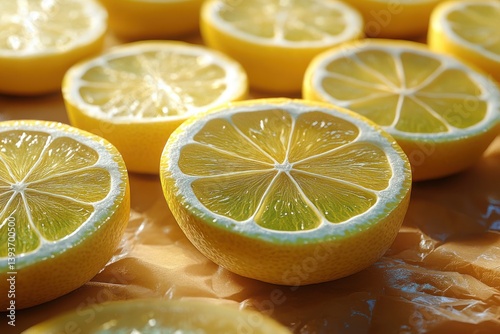 Lemon Slice Pattern Bright Vibrant Food Photography
