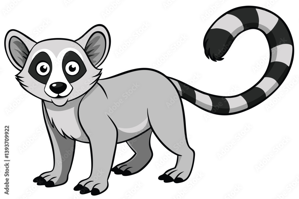 Fototapeta premium Lemur outline vector illustration and ready for print.