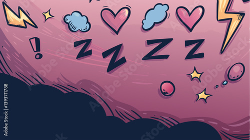 Dreamy Sleep Comic Book Background