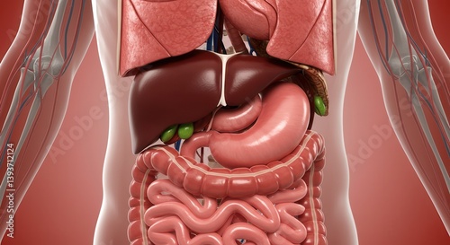 Wallpaper Mural Human Digestive System Anatomy Visualization and Internal Organs Display Torontodigital.ca