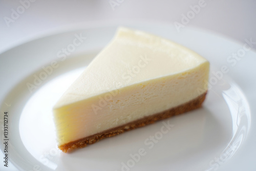 Plain Cheesecake Dessert on Clean White Background