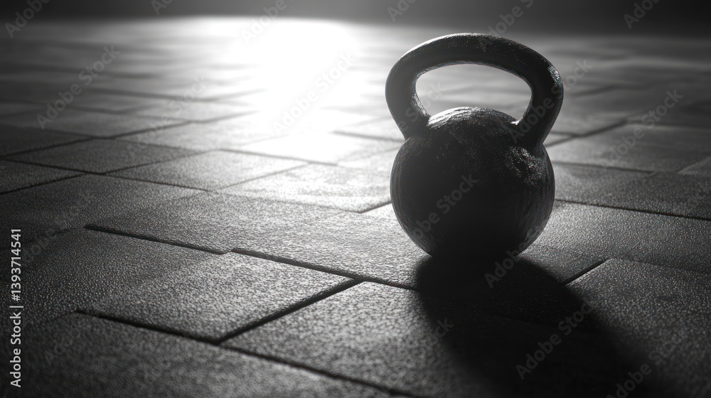 Fototapeta premium Heavy kettlebell on gym floor