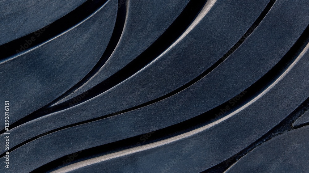 Fototapeta premium Aerial view showcases flowing, dark patterns in a rural landscape, resembling waves