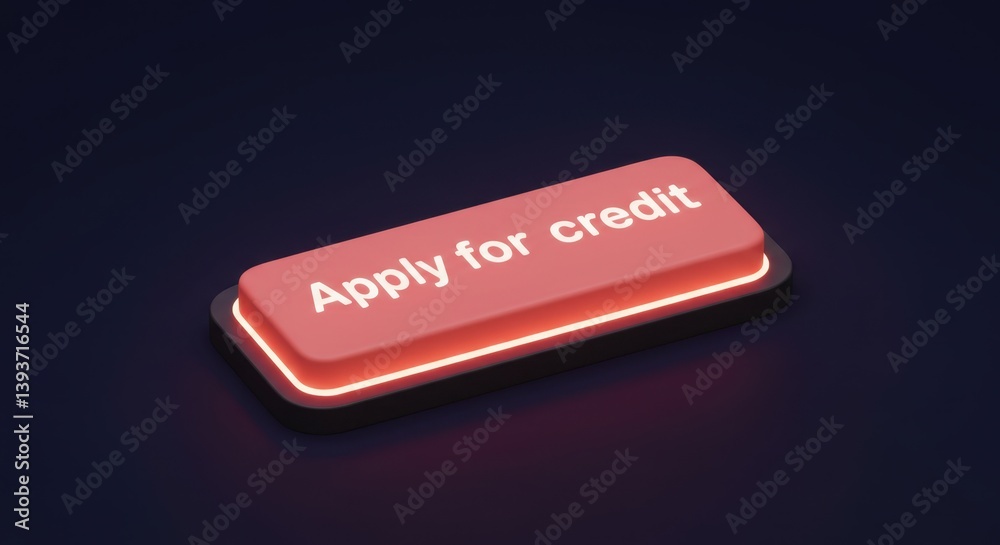 3D Render of a Glowing Apply for Credit Button 3D Render of a Glowing Apply for Credit Button