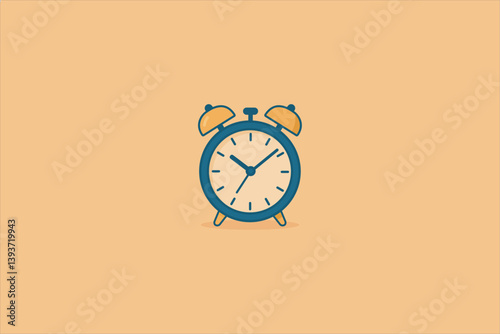 Alarm clock. Wake up timer clock. Morning timer clock cartoon design. Ringing watch. Vector illustration.