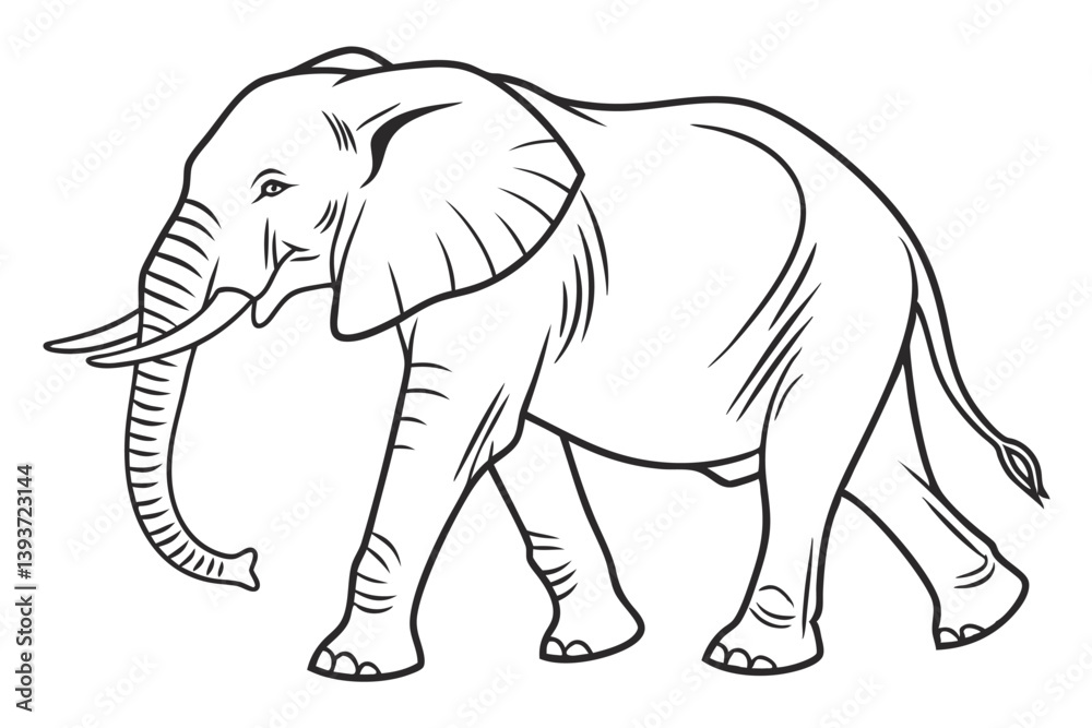 Elephant outline vector illustration and ready for print. Elephant outline vector illustration and ready for print.