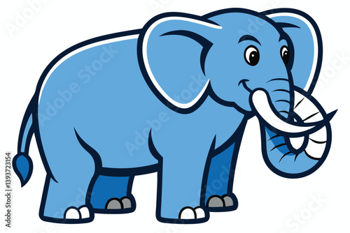 Elephant outline vector illustration and ready for print.