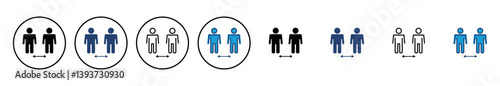 Social distance icon vector. social distancing icon. self quarantine sign