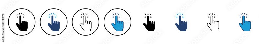 Hand click icon vector. pointer icon vector. hand cursor icon vector Hand click icon vector. pointer icon vector. hand cursor icon vector
