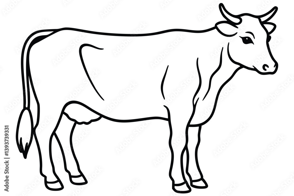 Cow outline vector illustration and ready for print. Cow outline vector illustration and ready for print.